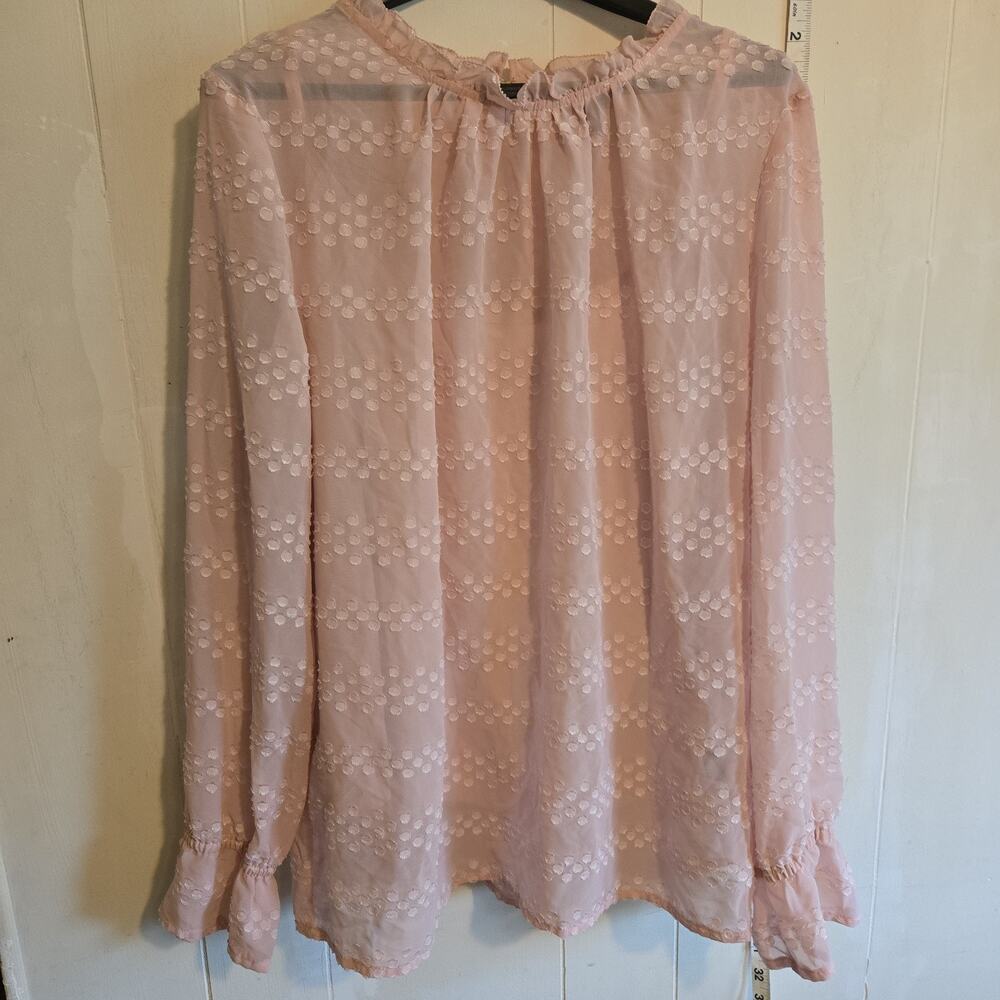 Liz Claiborne Sheer Pink Pop Over Blouse W/attached Matching Cami. size MED.